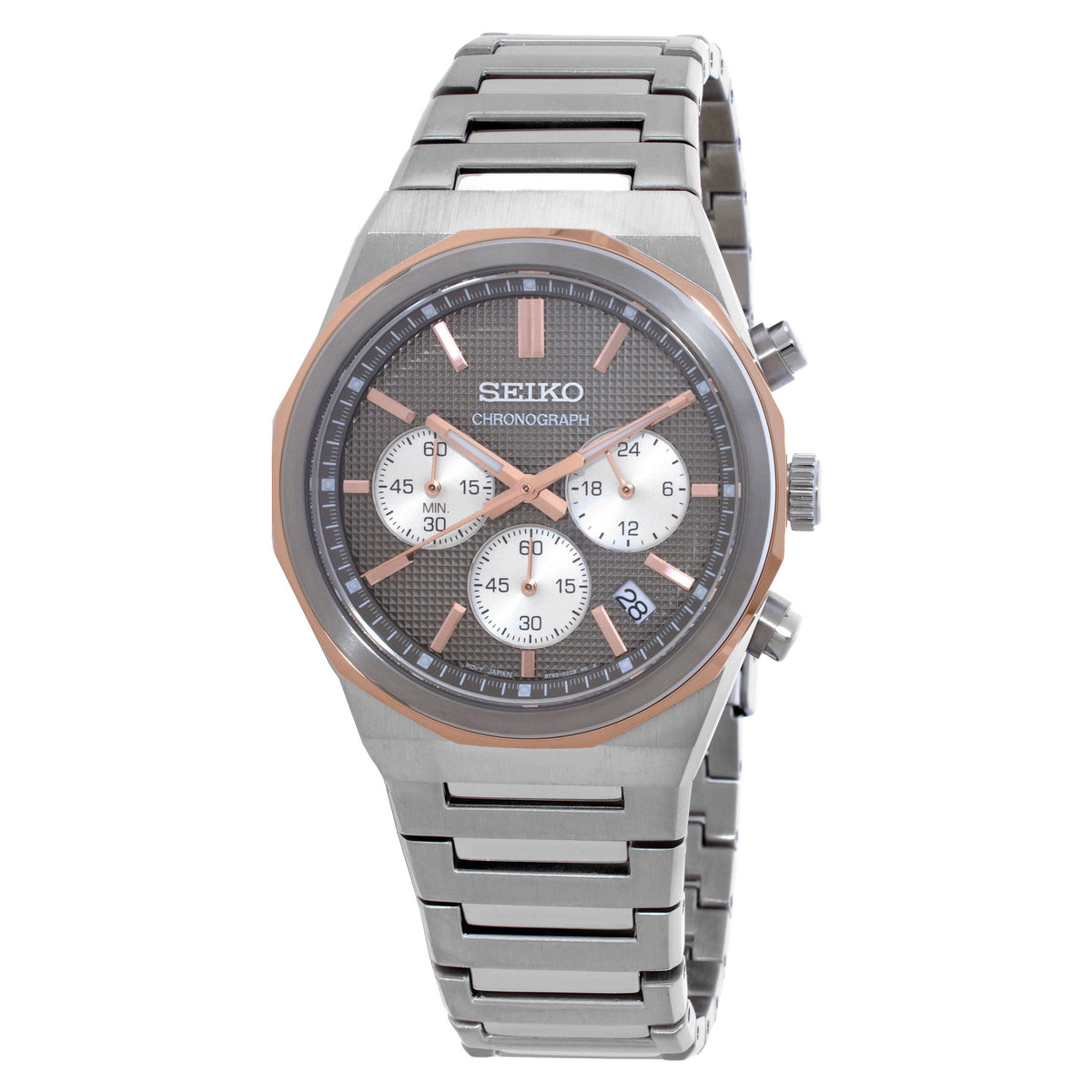 Seiko Essentials Chronograph Quartz Grey Dial Men's Watch HGK002P1
