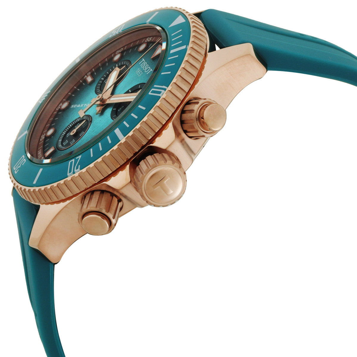 Tissot Seastar Chronograph Quartz Turquoise Dial Watch T1202173704100
