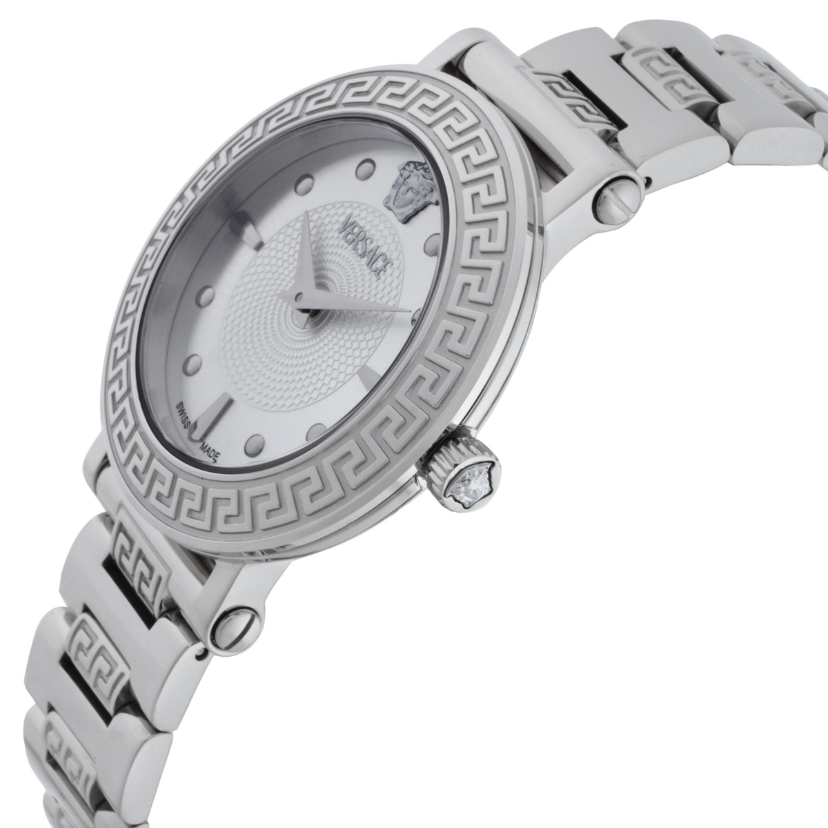Versace Greca Sphere Quartz Silver Dial Ladies Watch Box Set VE9C00324