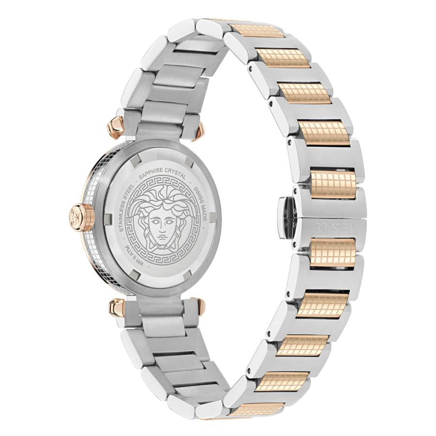 Versace Greek Quartz Rose Gold Dial Ladies Watch VE5B00425