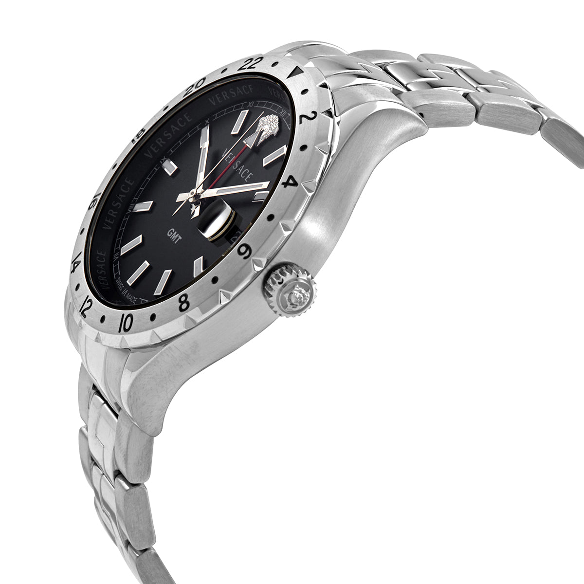 Versace Hellenyium GMT Black Dial Men's Watch V1102 0015
