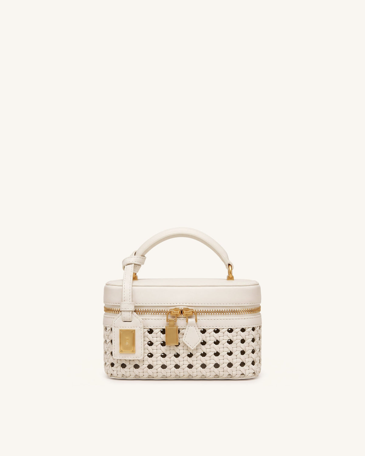 Cleo Artificial Crystal Box Shape Top Handle Bag - Black